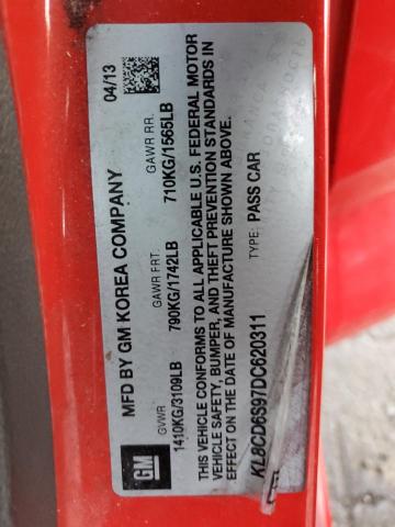 KL8CD6S97DC620311 - 2013 CHEVROLET SPARK 1LT RED photo 12