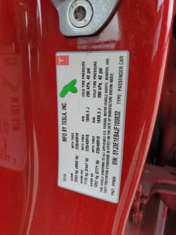 5YJ3E1EB4JF100832 - 2018 TESLA MODEL 3 წითელი ფოტო 12