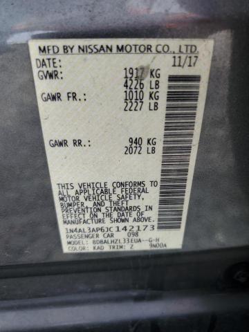 1N4AL3AP6JC142173 - 2018 NISSAN ALTIMA 2.5 灰色 照片 12