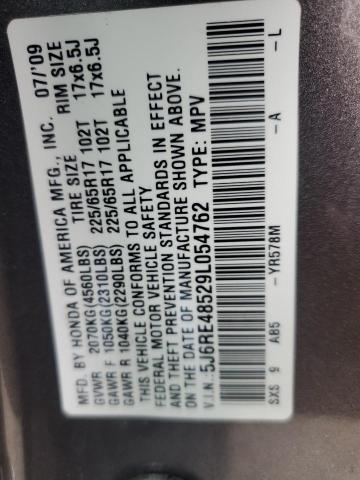 5J6RE48529L054762 - 2009 HONDA CR-V EX GRAY photo 13