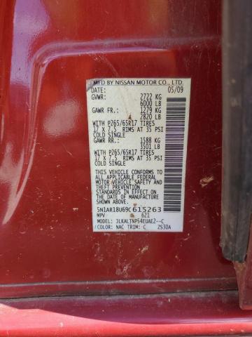 5N1AR18U69C615263 - 2009 NISSAN PATHFINDER S 栗色 照片 13