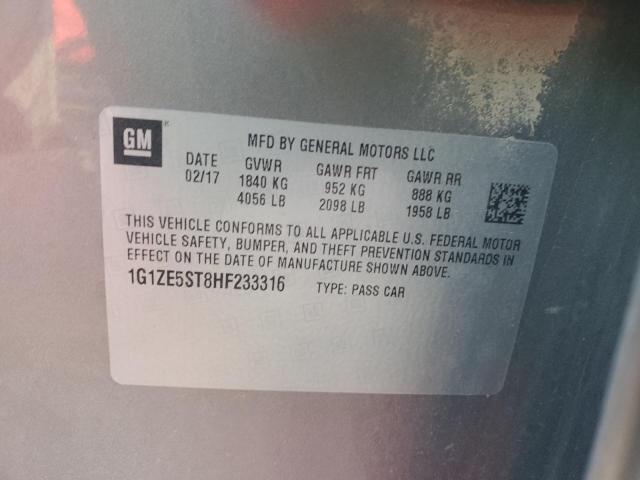 1G1ZE5ST8HF233316 - 2017 CHEVROLET MALIBU LT GRAY photo 12