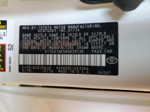 4T1G31AK5RU629136 - 2024 TOYOTA CAMRY SE NIGHT SHADE WHITE photo 13