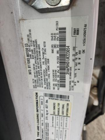 3FA6P0HD1JR223054 - 2018 FORD FUSION SE WHITE photo 12