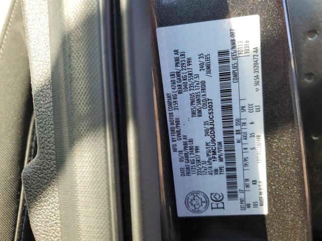 1FMCU9GD8JUC53037 - 2018 FORD ESCAPE SE GRAY photo 14