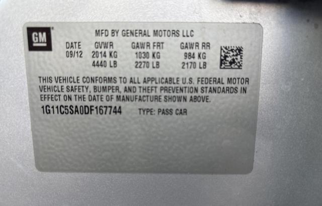 1G11C5SA0DF167744 - 2013 CHEVROLET MALIBU 1LT SILVER photo 10