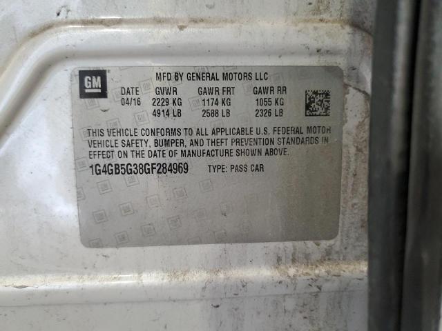 1G4GB5G38GF284969 - 2016 BUICK LACROSSE WHITE photo 12