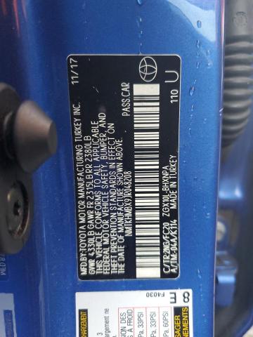 NMTKHMBX9JR048208 - 2018 TOYOTA C-HR XLE Mavi fotoğraf 12