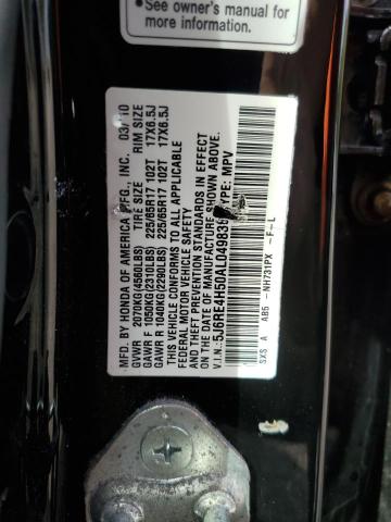 5J6RE4H50AL049838 - 2010 HONDA CR-V EX BLACK photo 13