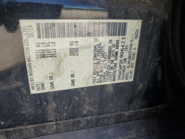 1N4AA5AP1EC906423 - 2014 NISSAN MAXIMA S BLACK photo 12