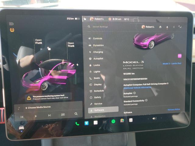 5YJ3E1EB5MF855184 - 2021 TESLA MODEL 3 Կարմիր լուսանկար 9