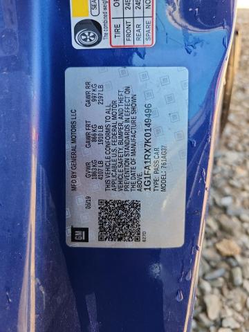 1G1FA1RX7K0149496 - 2019 CHEVROLET CAMARO LS 蓝色 照片 13