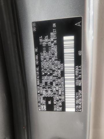 5TBDT44105S496305 - 2005 TOYOTA TUNDRA DOUBLE CAB SR5 SILVER photo 12