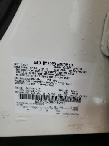 MAJ3S2GE3MC455942 - 2021 FORD ECOSPORT SE Beyaz fotoğraf 14