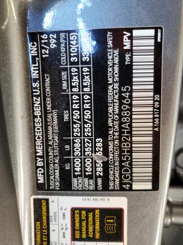 4JGDA5HB2HA889645 - 2017 MERCEDES-BENZ GLE 350 4MATIC SILVER photo 13