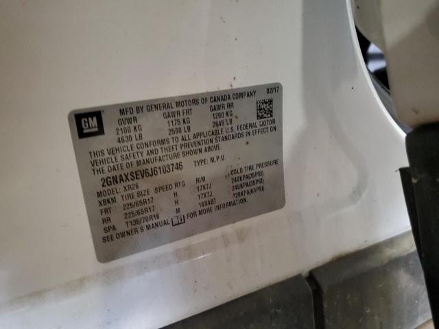2GNAXSEV6J6103746 - 2018 CHEVROLET EQUINOX LT Blanco foto 14