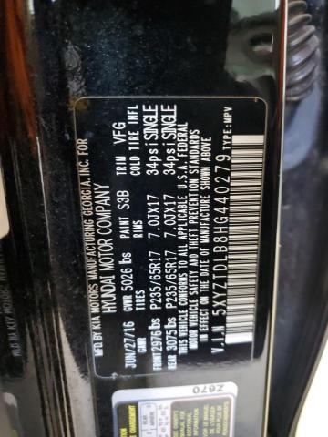 5XYZTDLB8HG440279 - 2017 HYUNDAI SANTA FE S BLACK photo 14