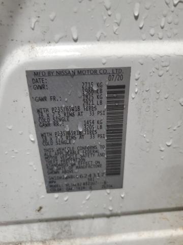 5N1DR2AN8LC624317 - 2020 NISSAN PATHFINDER S أبيض صورة 13