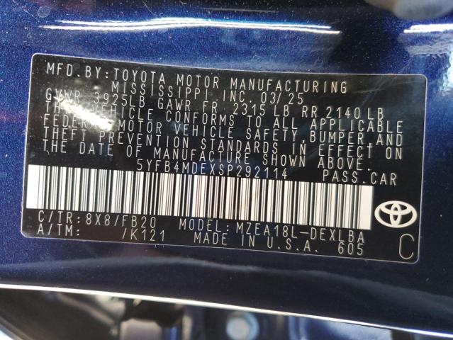 5YFB4MDEXSP292114 - 2025 TOYT COROLLA LE Mavi foto 13