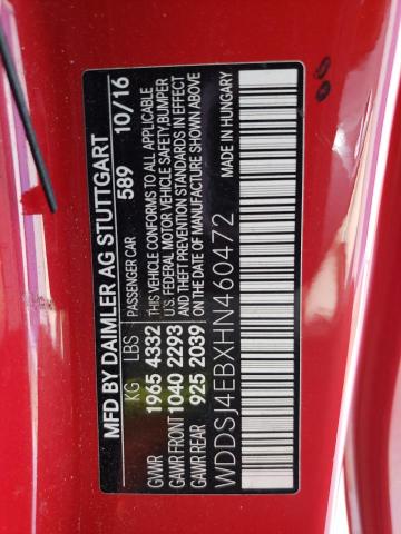 WDDSJ4EBXHN460472 - 2017 MERCEDES-BENZ CLA 250 红色 照片 13