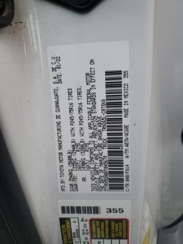 3TYRX5GN8NT045679 - 2022 TOYOTA TACOMA ACCESS CAB أبيض صورة 12