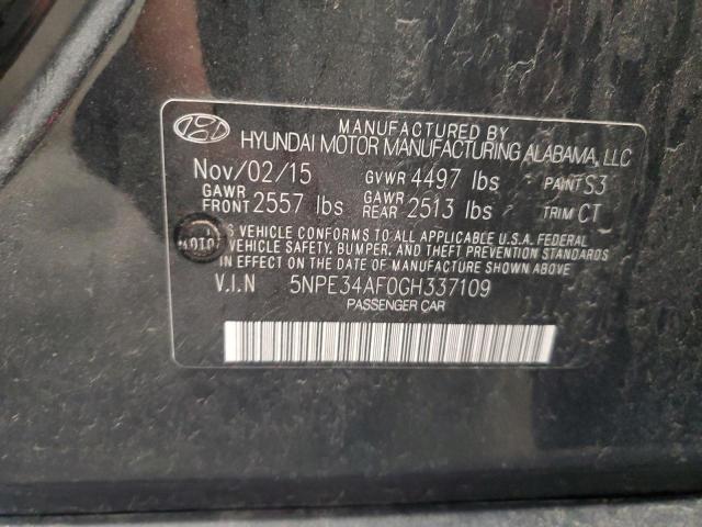 5NPE34AF0GH337109 - 2016 HYUNDAI SONATA SPORT Қара фото 12