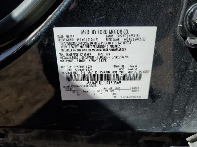 MAJ6P1UL1JC160569 - 2018 FORD ECOSPORT SE Чорний фото 14