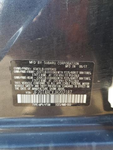 JF2GTABCXJH202187 - 2018 SUBARU CROSSTREK PREMIUM فحمي صورة 13