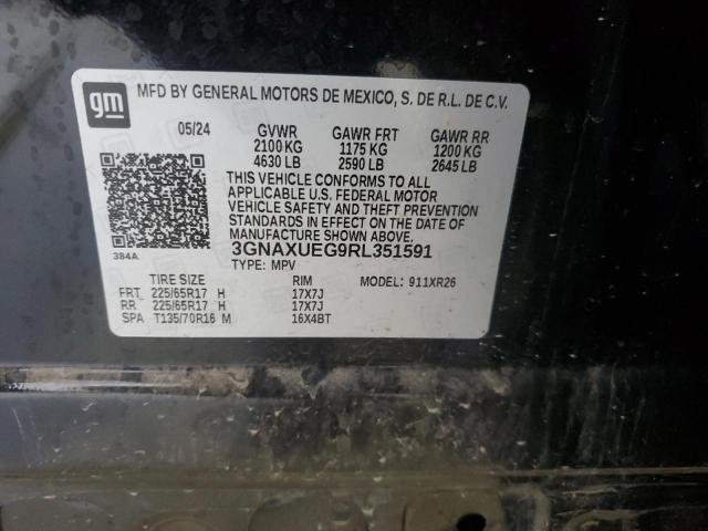 3GNAXUEG9RL351591 - 2024 CHEVROLET EQUINOX LT BLACK photo 13