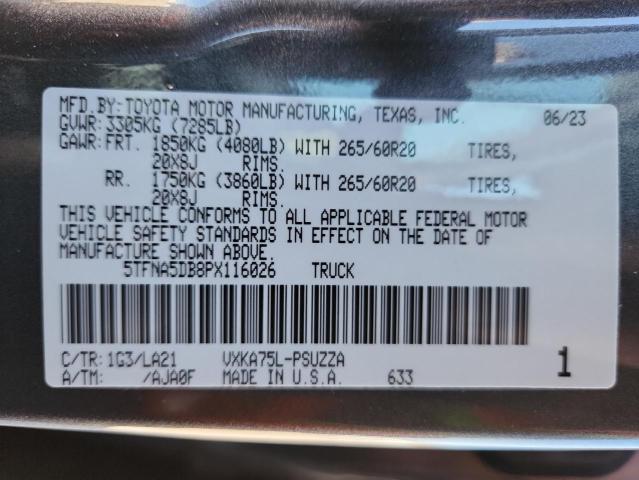 5TFNA5DB8PX116026 - 2023 TOYOTA TUNDRA CREWMAX PLATINUM Grau Foto 13