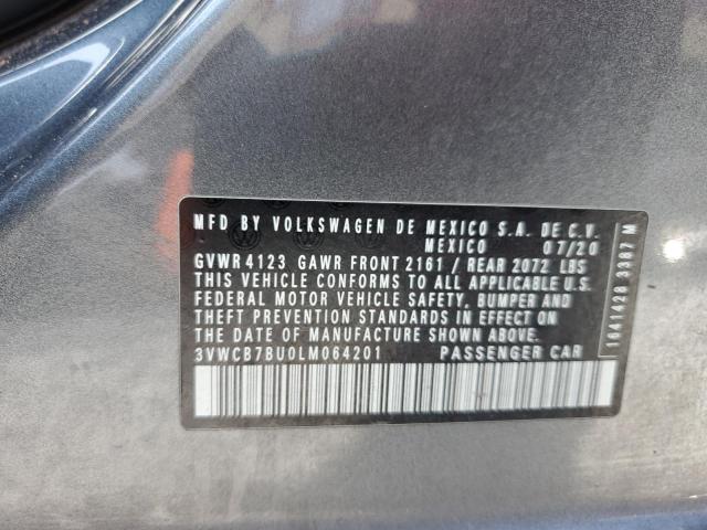 3VWCB7BU0LM064201 - 2020 VOLKSWAGEN JETTA S GRAY photo 12