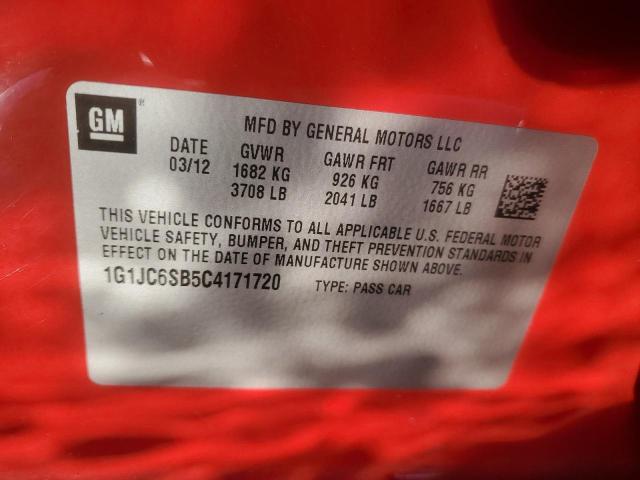 1G1JC6SB5C4171720 - 2012 CHEVROLET SONIC LT 红色 照片 13