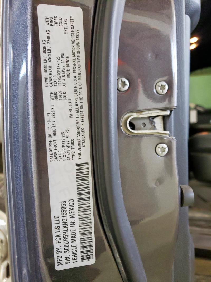 3C6UR5HLXNG155068 - 2022 RAM 2500 TRADESMAN 灰色 照片 12