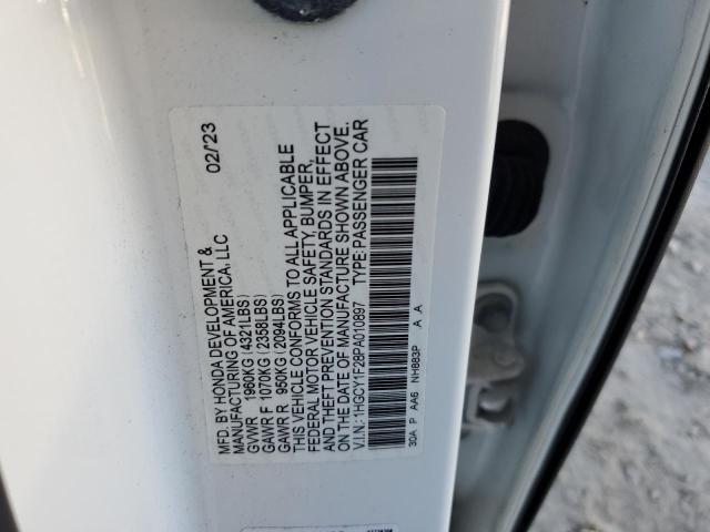 1HGCY1F28PA010897 - 2023 HONDA ACCORD LX თეთრი ფოტო 12