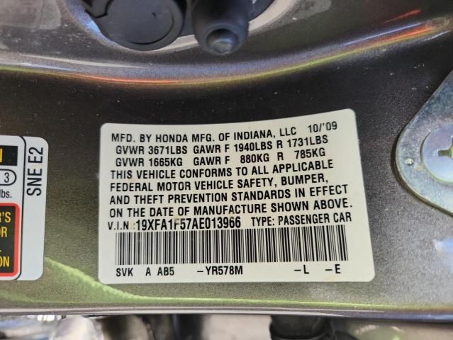 19XFA1F57AE013966 - 2010 HONDA CIVIC LX BROWN photo 13