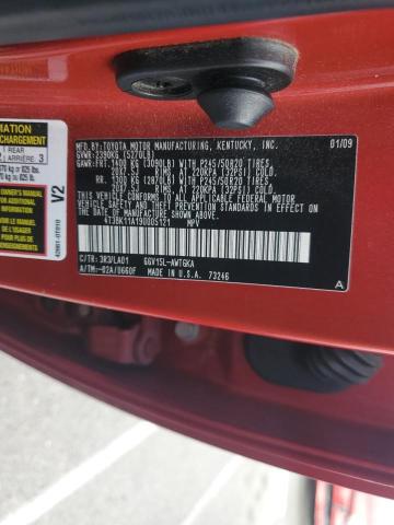 4T3BK11A19U005121 - 2009 TOYOTA VENZA წითელი ფოტო 13