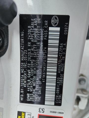 4T1K61AKXPU167574 - 2023 TOYOTA CAMRY XSE WHITE photo 12