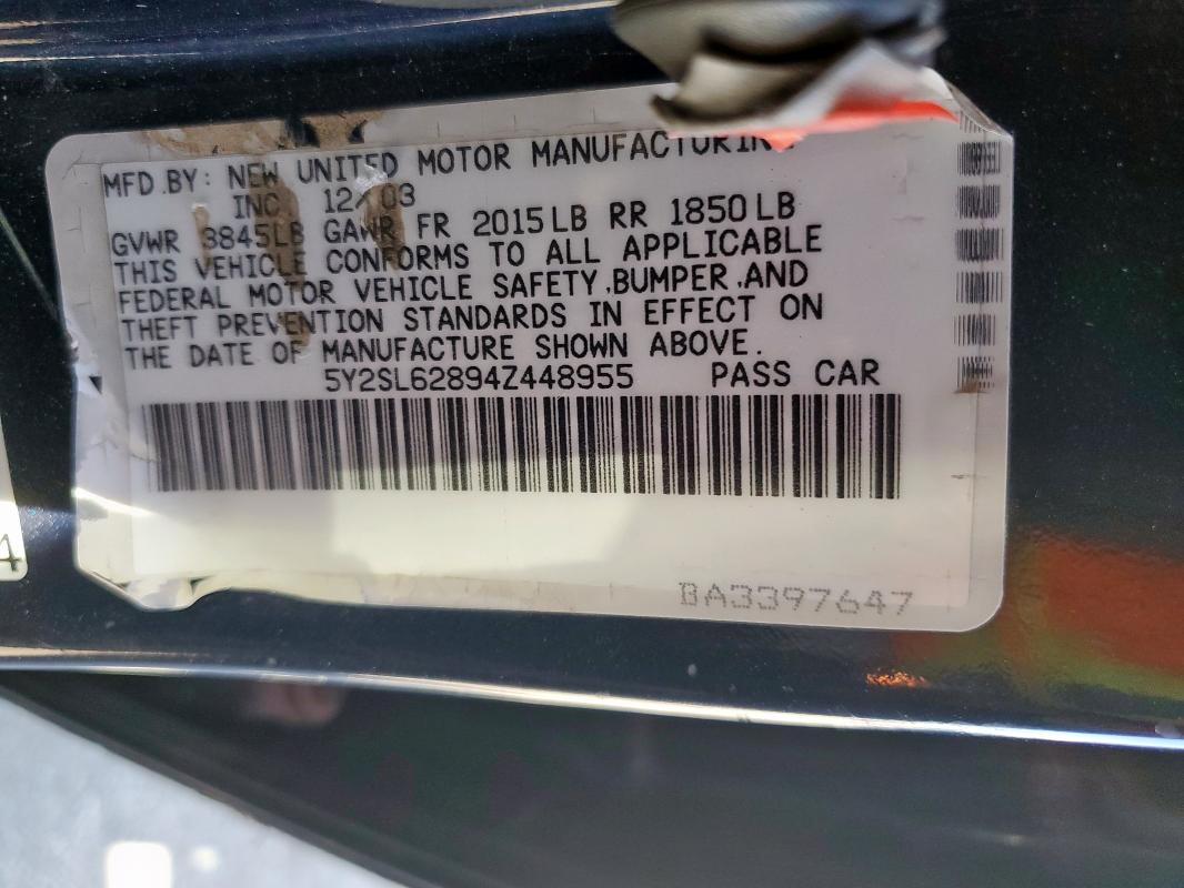 5Y2SL62894Z448955 - 2004 PONTIAC VIBE BLUE photo 12