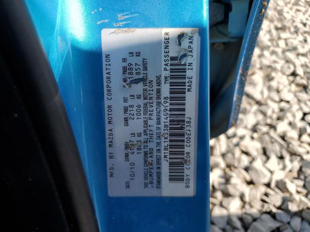 JM1BL1K53B1409198 - 2011 MAZDA 3 S BLUE photo 13