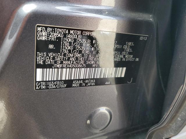 JTMBFREV4D5008675 - 2013 TOYOTA RAV4 LE Szary zdjęcie 13