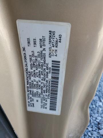 5TENL42N44Z434411 - 2004 TOYOTA TACOMA TAN photo 12