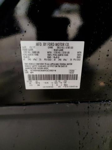 1FM5K8D84HGC59314 - 2017 FORD EXPLORER XLT Siyah fotoğraf 13