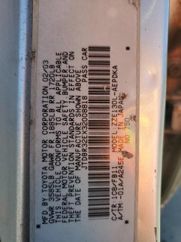 JTDBR32EX32008818 - 2003 TOYOTA COROLLA CE SILVER photo 13