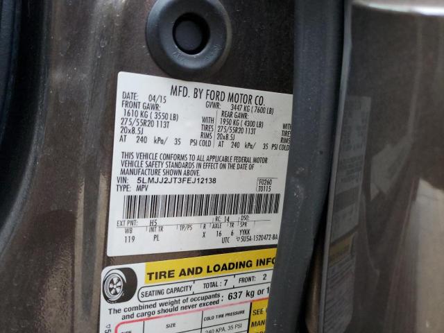 5LMJJ2JT3FEJ12138 - 2015 LINCOLN NAVIGATOR ყავისფერი ფოტო 13