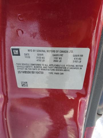 2G1WB5EK1B1164739 - 2011 CHEVROLET IMPALA LT წითელი ფოტო 23