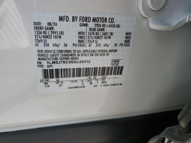 5LM5J7XC0SGL03312 - 2025 LINCOLN AVIATOR RESERVE Beyaz fotoğraf 13