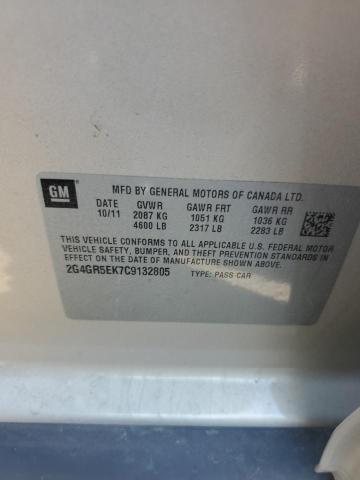 2G4GR5EK7C9132805 - 2012 BUICK REGAL 金色 照片 12