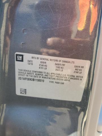 2G1WF5EKXB1198019 - 2011 CHEVROLET IMPALA LS GRAY photo 12