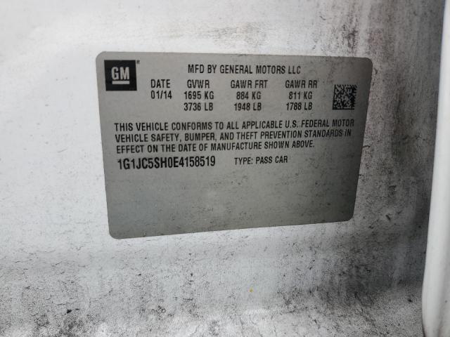 1G1JC5SH0E4158519 - 2014 CHEVROLET SONIC LT 白色 照片 14