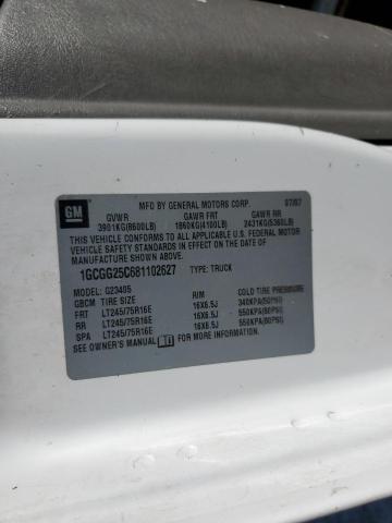 1GCGG25C681102627 - 2008 CHEVROLET EXPRESS G2 Biały zdjęcie 13